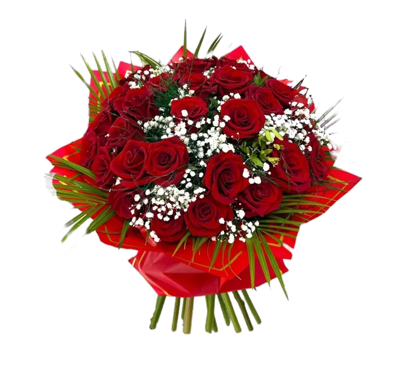 Buchet cu 29 de trandafiri roșii