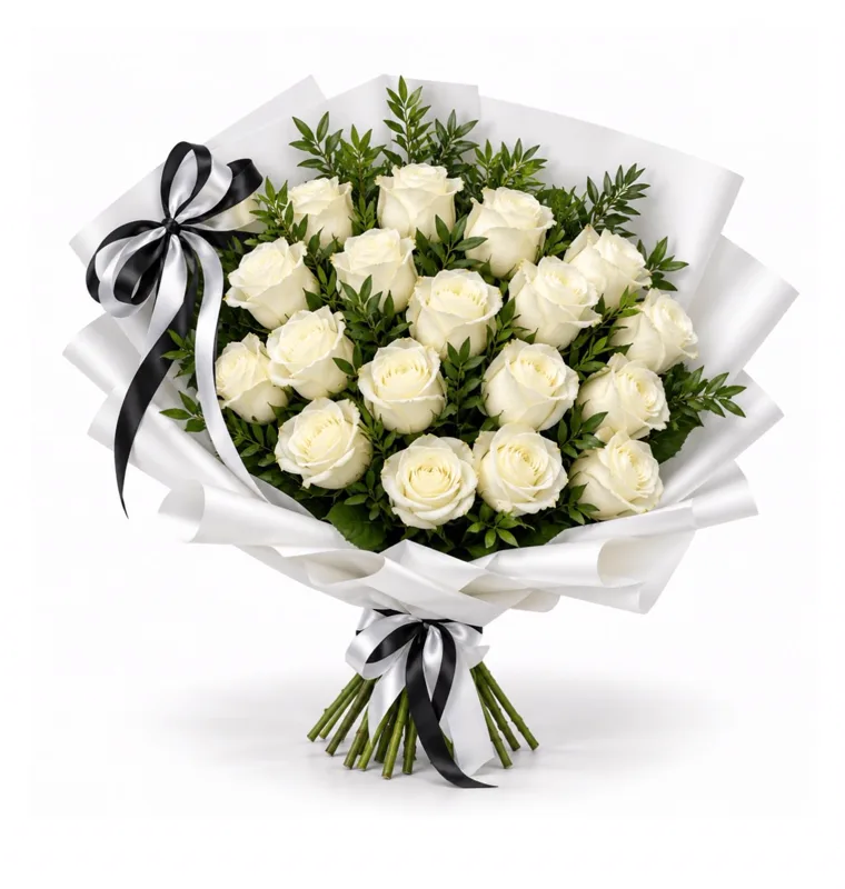 Buchet omagial cu 18 trandafiri